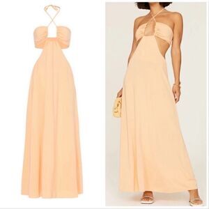 Rosetta Getty cut out dude zip full length maxi dress in size 4 flawed